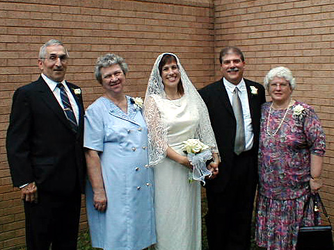 The newlyweds and their parents: